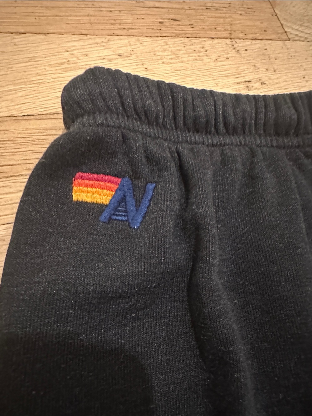 Aviator Nation Charcoal Joggers with 5 (Pink/Purple/Blue) Stripes- Small - Picture 2 of 11